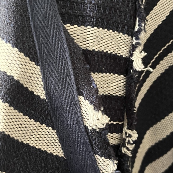 Lane Bryant Blazer Jacket Sz 16 Striped Open Front Draped Casual Work Coastal - Picture 6 of 12